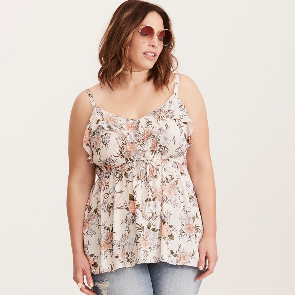 Torrid floral Print Challis Babydoll Top 4x
